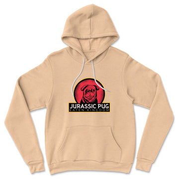Jurassic Pug Hoodie in Heather Sand Dune color